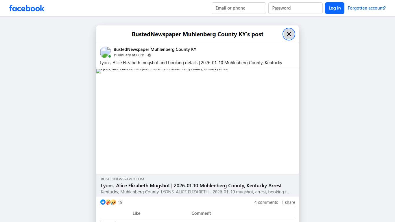Lyons, Alice... - BustedNewspaper Muhlenberg County KY | Facebook